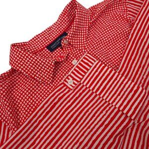 Jones New York Signature Button Front Shirt Womens XL Gingham Pattern Front Tie